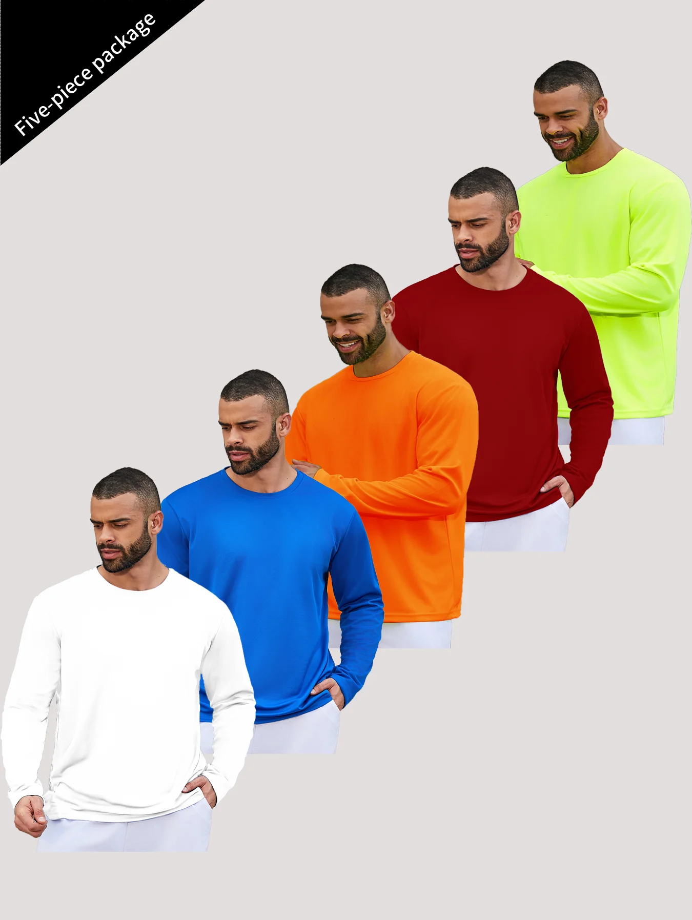 5 Pack Mens Long Sleeve Shirts UPF 50+ Sun Protection Casual Quick Dry Crew Neck Work Shirts Athletic Cycling Hiking Workout T-Shirts
5 Pack Mens Long Sleeve Shirts UPF 50+ Sun Protection Casual Quick Dry Crew Neck Work Shirts Athletic Cycling Hiking Workout T-Shirts