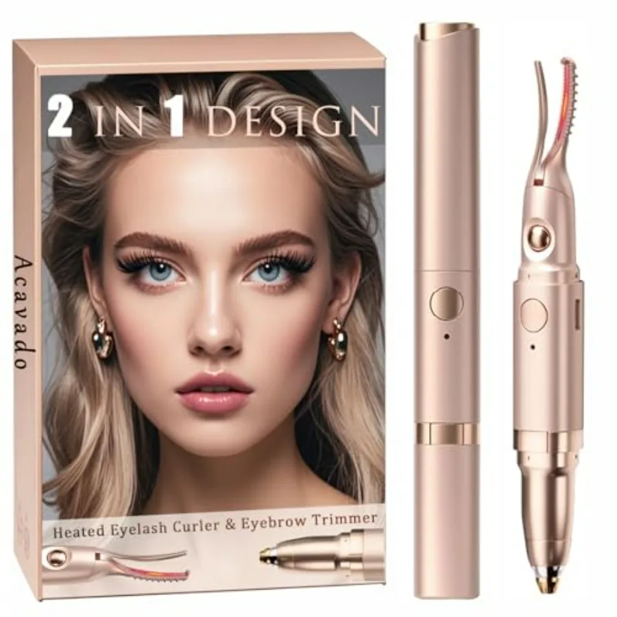Heated Eyelash Curler - 2 in 1 Eye Lash Curler and Eyebrow Trimmer for Women with 2 Temperature Modes, USB Rechargeable Electri
Heated Eyelash Curler - 2 in 1 Eye Lash Curler and Eyebrow Trimmer for Women with 2 Temperature Modes, USB Rechargeable Electri