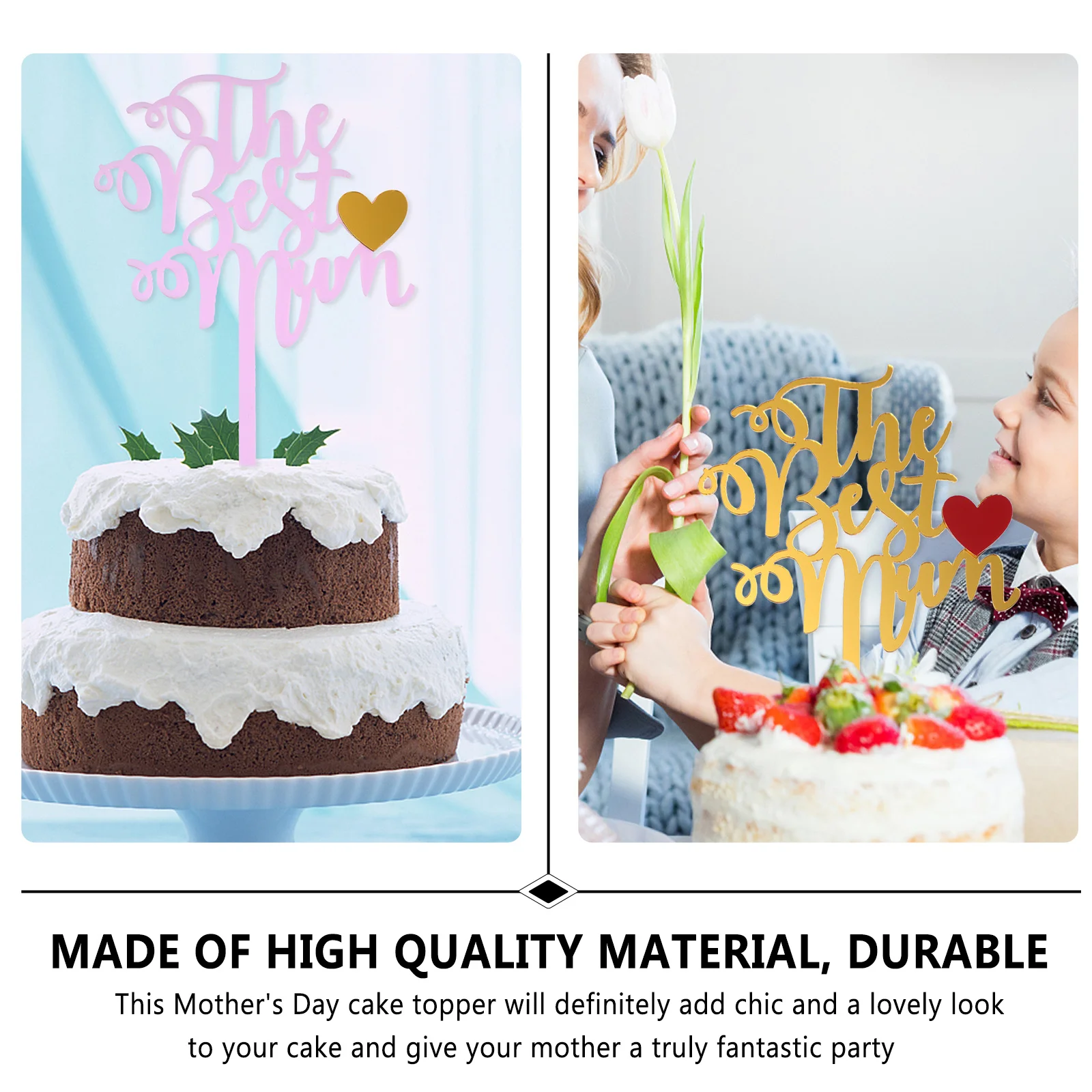 12Pcs Acrylic Mother's Day Cake Insert Ornaments Creative Letter Cake Topper Chic Cupcake Decor for Mom Celebration 
12Pcs Acrylic Mother's Day Cake Insert Ornaments Creative Letter Cake Topper Chic Cupcake Decor for Mom Celebration