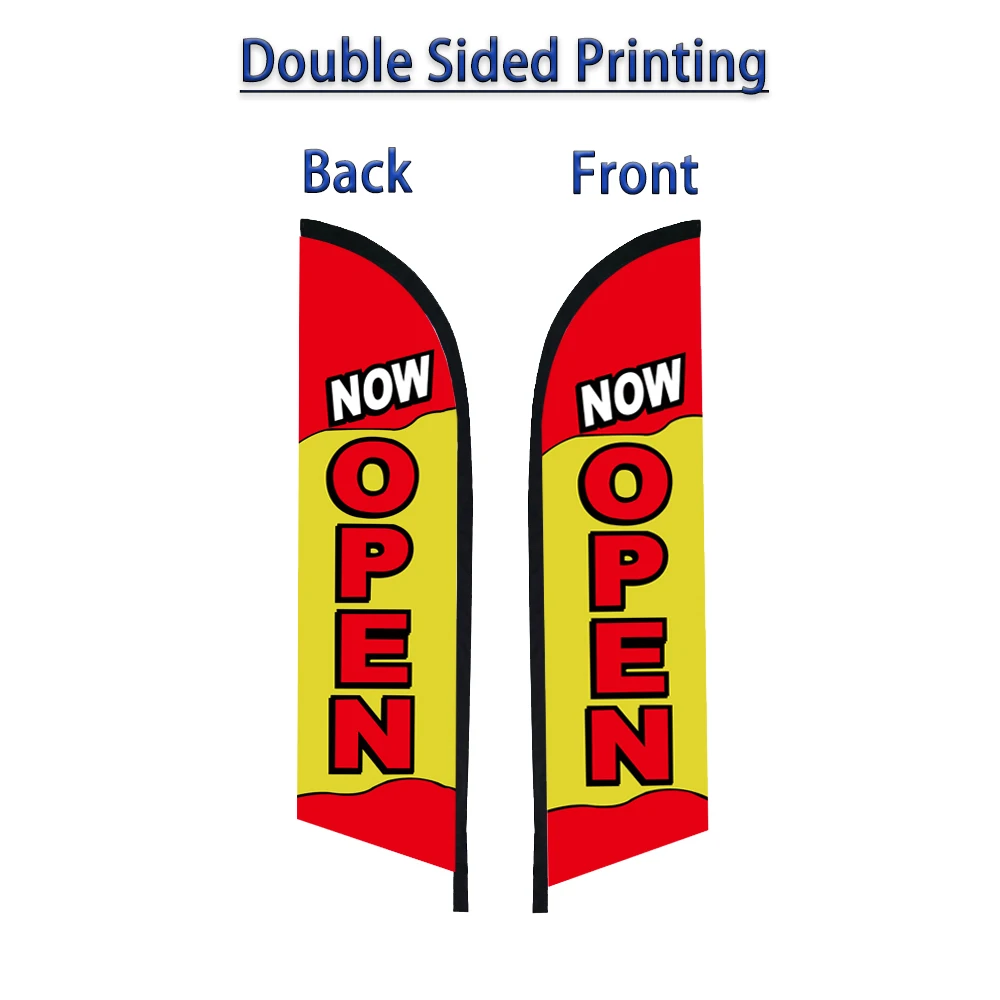 Double Sided Feather Flag NOW OPEN Banner Only Flags Without Flagpole Beach Flag Supermarket Restaurant Outdoor Decro
Double Sided Feather Flag NOW OPEN Banner Only Flags Without Flagpole Beach Flag Supermarket Restaurant Outdoor Decro