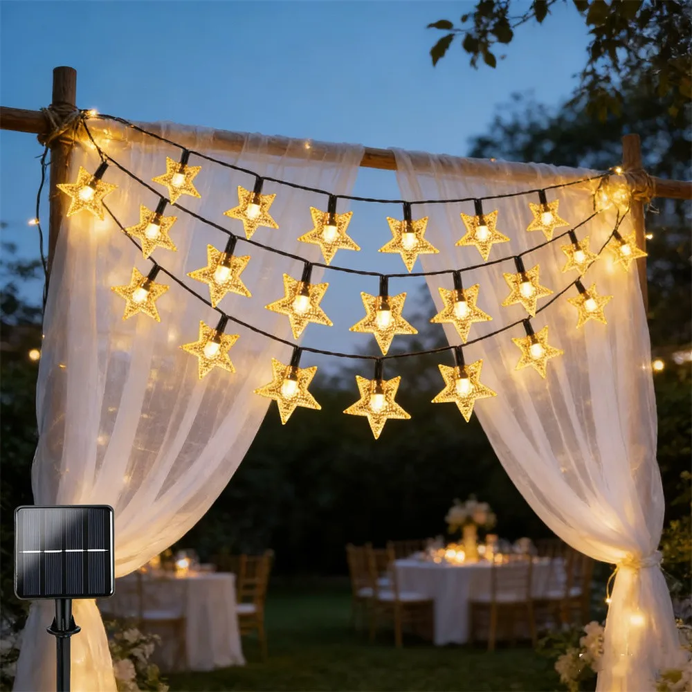 Outdoor Solar Lamp Fairy LED Star Light String Wedding Summer Garden Garland Lights for Yard Holiday Party Camping Decoration
Outdoor Solar Lamp Fairy LED Star Light String Wedding Summer Garden Garland Lights for Yard Holiday Party Camping Decoration