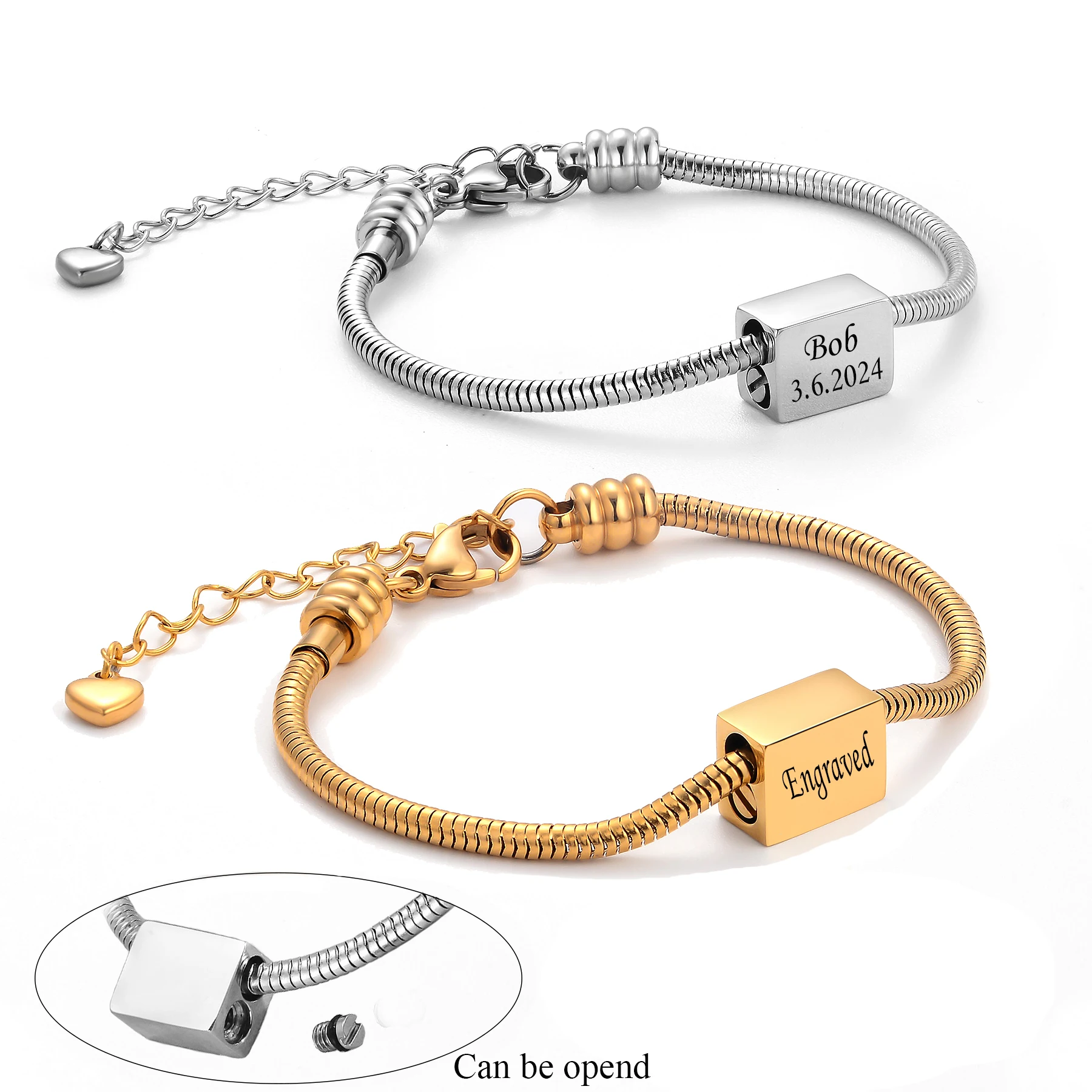 Fashion Stainless Steel Urn Bracelet Customized Personalized Cremation Keepsake for Pet Human Ashes Jewelry Bangle Adjustable
Fashion Stainless Steel Urn Bracelet Customized Personalized Cremation Keepsake for Pet Human Ashes Jewelry Bangle Adjustable