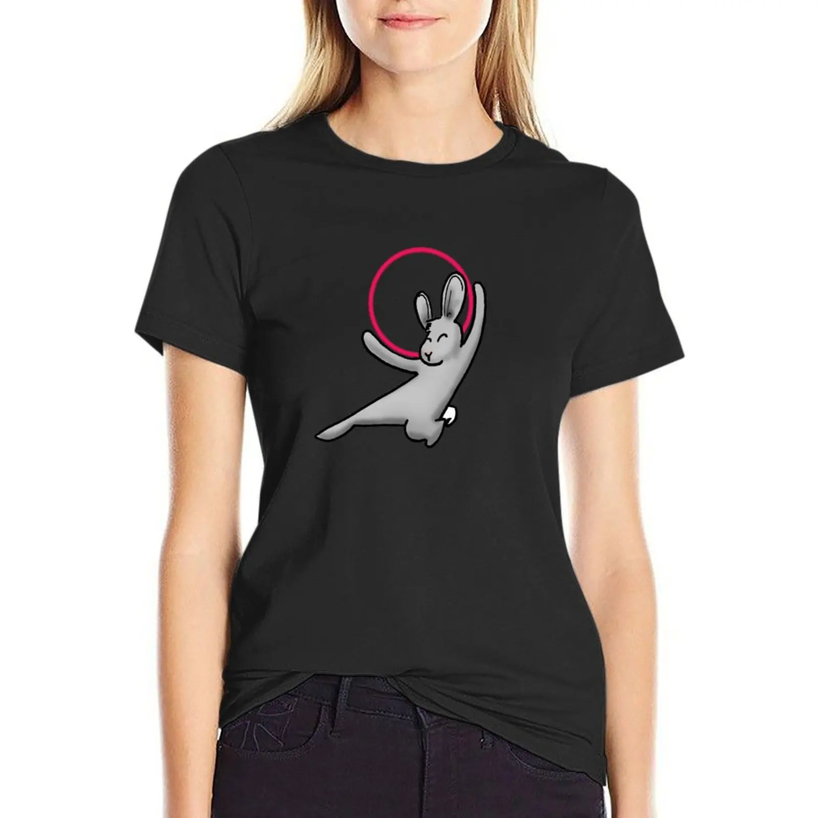 Hooping Rabbit T-Shirt summer top cute clothes plus sizes plain Women's tee shirt
Hooping Rabbit T-Shirt summer top cute clothes plus sizes plain Women's tee shirt