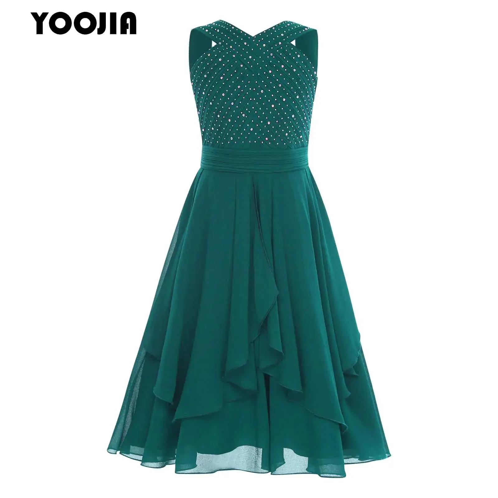 Shiny Children Flower Girls Dress Sleeveless Rhinestone Prom Gown Elegant Chiffon Princess Birthday Formal Wedding Party Dress
Shiny Children Flower Girls Dress Sleeveless Rhinestone Prom Gown Elegant Chiffon Princess Birthday Formal Wedding Party Dress