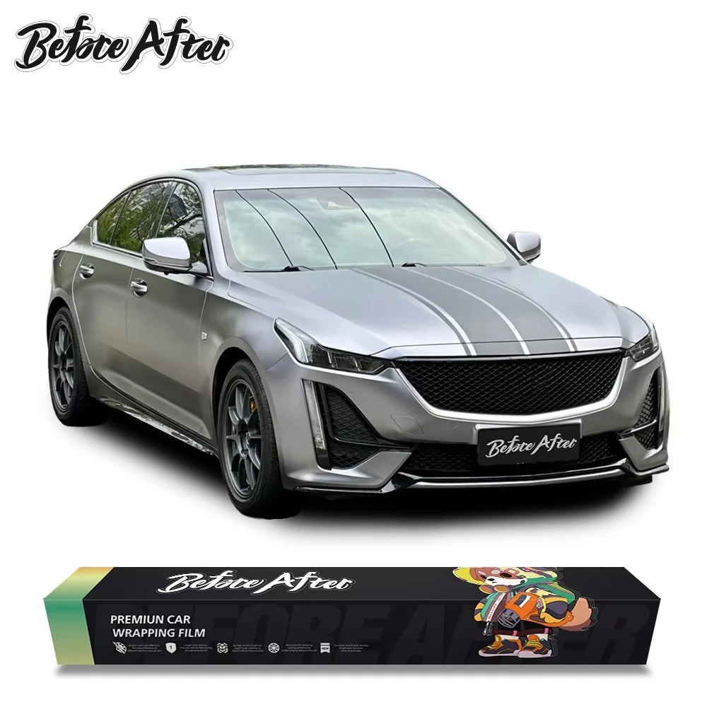 BeforeAfter 1.52*17m Air Bubble Free Self Adhesive Satin Metallic PET Matte Metallic Charcoal Grey Film Car Wrap Vinyl
BeforeAfter 1.52*17m Air Bubble Free Self Adhesive Satin Metallic PET Matte Metallic Charcoal Grey Film Car Wrap Vinyl