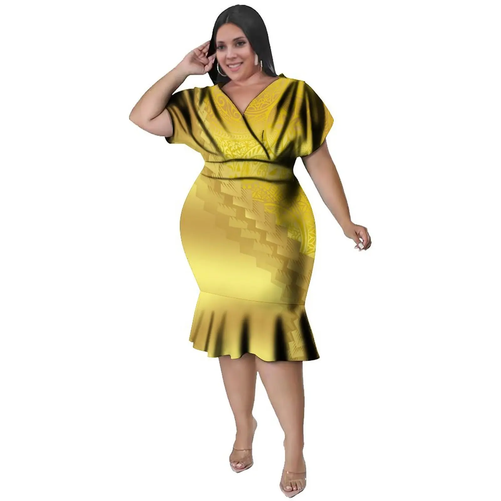 Polynesian Women'S Short-Sleeved Fitted Dres Specialized Design Ankle-Length Dress Casual Clothing Customized Women'S Clothing
Polynesian Women'S Short-Sleeved Fitted Dres Specialized Design Ankle-Length Dress Casual Clothing Customized Women'S Clothing