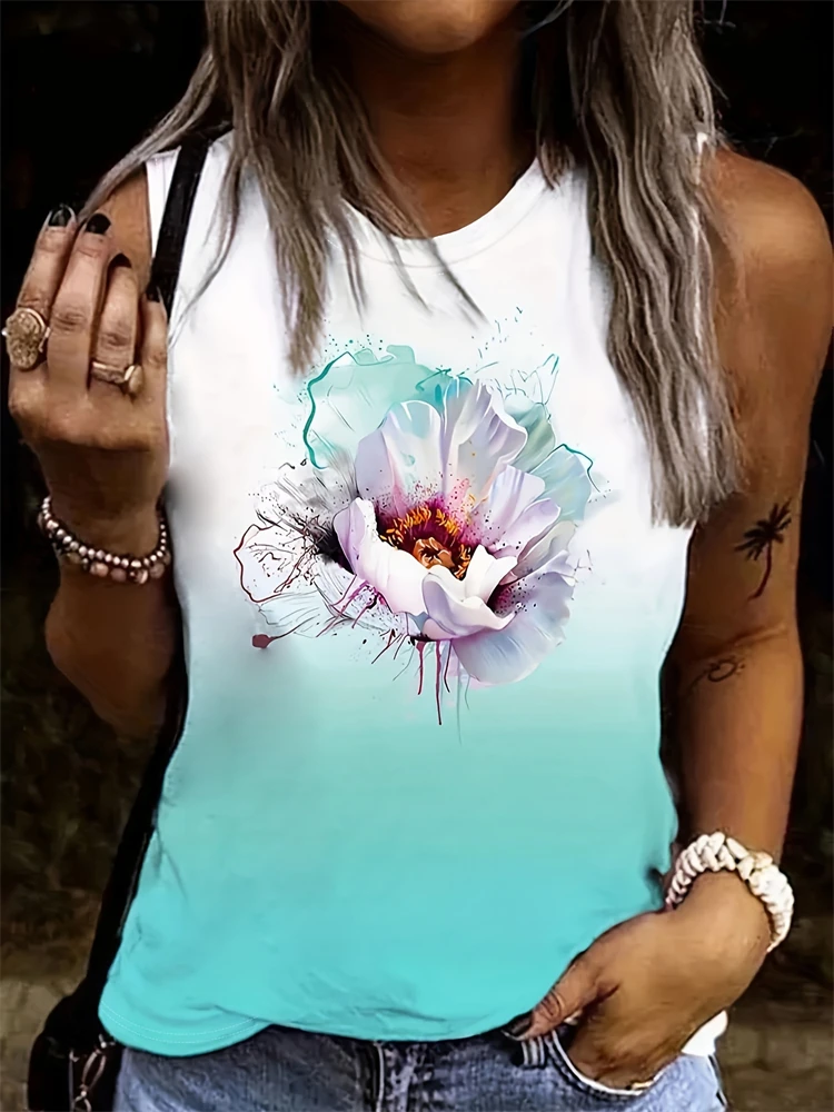 Summer Everyday Casual Ladies Fashion Tank Top 3D Flower Print Ladies Vest A Sleeveless Top For Outdoor Street Sports Women
Summer Everyday Casual Ladies Fashion Tank Top 3D Flower Print Ladies Vest A Sleeveless Top For Outdoor Street Sports Women