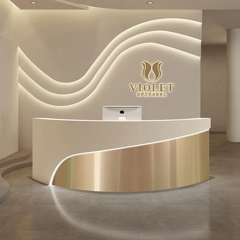 Simple Creativity Reception Desks Arc-shaped Beauty Salon Reception Desks Retro Office Furniture Sportello Di Ricevimento YSJDT
Simple Creativity Reception Desks Arc-shaped Beauty Salon Reception Desks Retro Office Furniture Sportello Di Ricevimento YSJDT