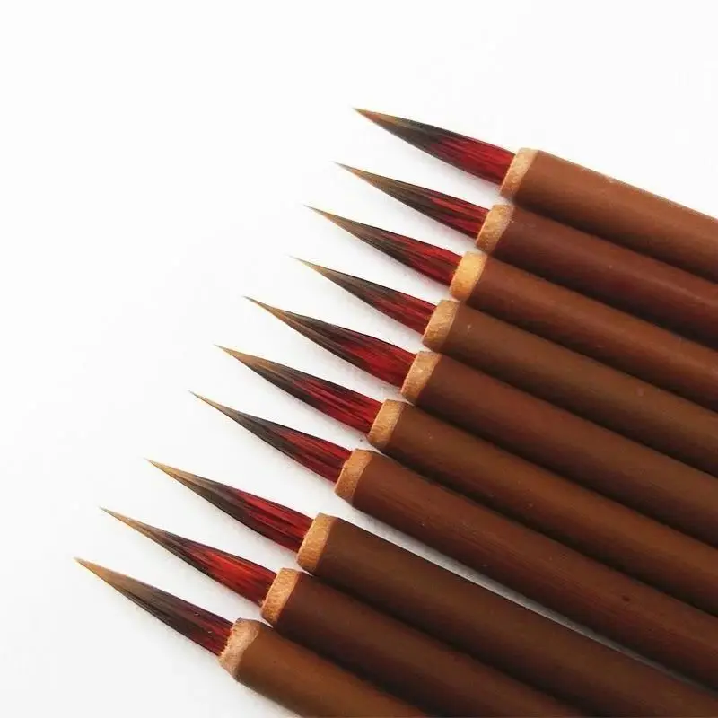 Red Hair Writing Brush Meticulous Painting Chinese Small Paintbrush Wolf Hair Hook Line Detail Pens Drawing Watercolor Brushes
Red Hair Writing Brush Meticulous Painting Chinese Small Paintbrush Wolf Hair Hook Line Detail Pens Drawing Watercolor Brushes