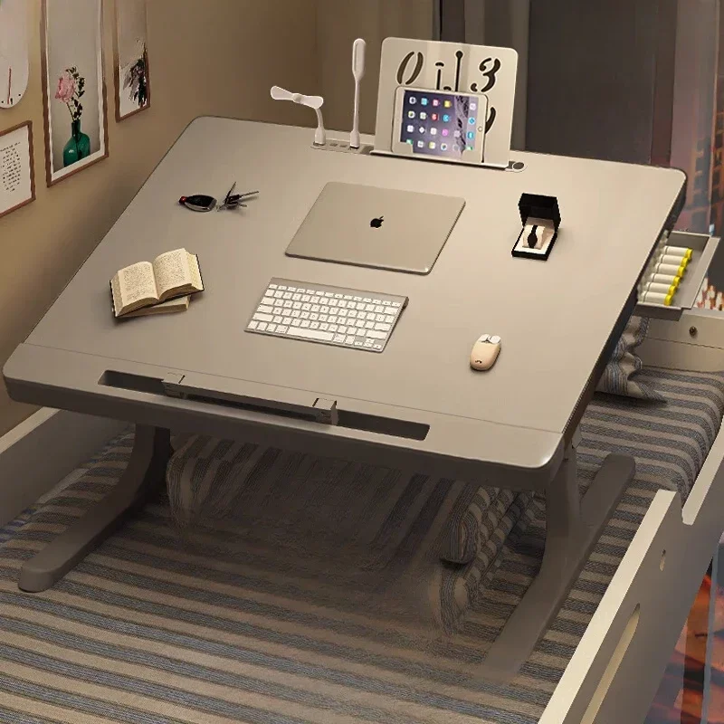 Bed Small Table Carbon Fiber Texture Foldable Reading Book Lifting Writing Computer Desk