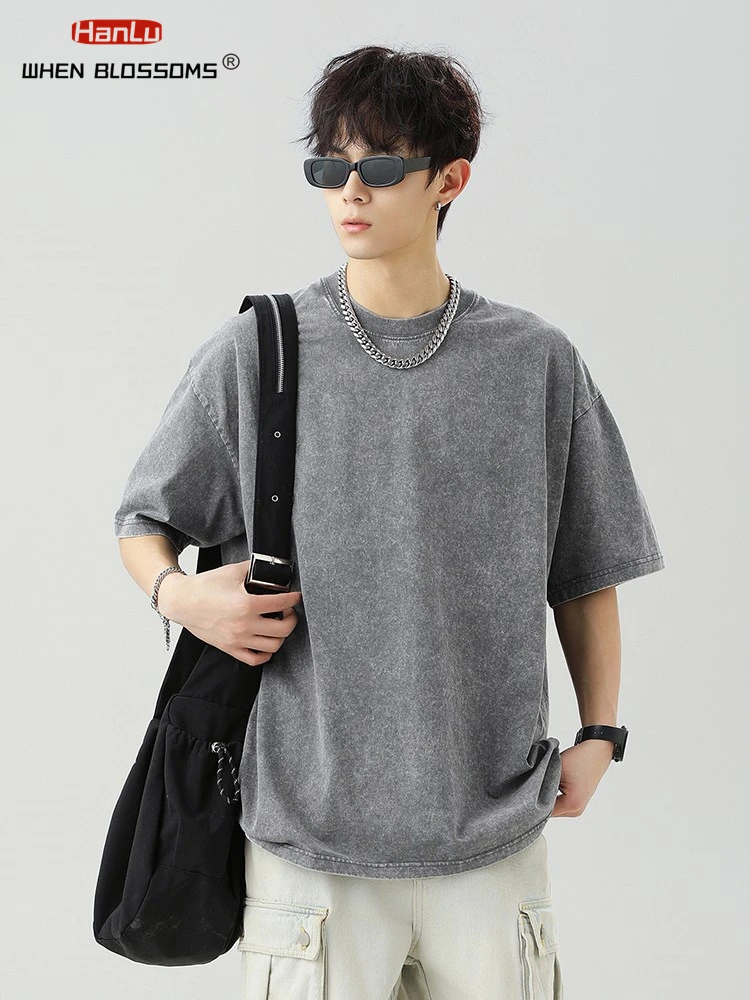 Summer Men's Cotton T-Shirt Heavyweight Vintage Oversized Japanese Style Crew Neck Basic Tee Breathable Casual Short Sleeve Top
Summer Men's Cotton T-Shirt Heavyweight Vintage Oversized Japanese Style Crew Neck Basic Tee Breathable Casual Short Sleeve Top