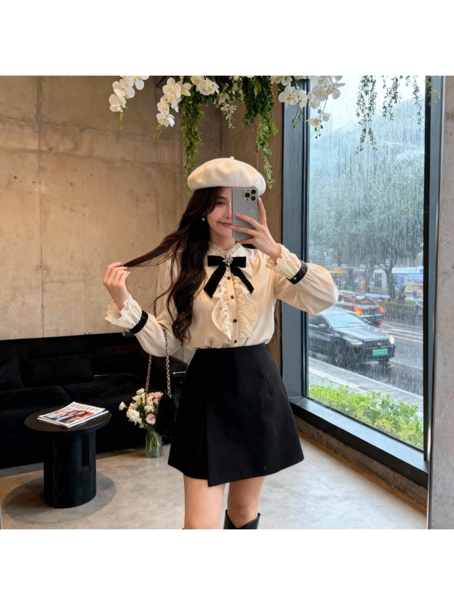 High Waist Skirt Set Lace Patchwork Shirt Top Two Piece Set Autumn New Arrival Women's Fashion Casual Style by Laiyitiao
High Waist Skirt Set Lace Patchwork Shirt Top Two Piece Set Autumn New Arrival Women's Fashion Casual Style by Laiyitiao