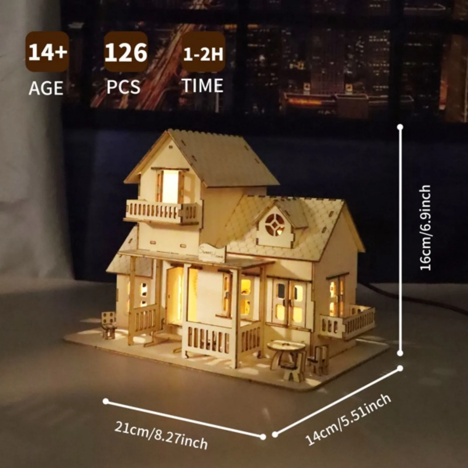 3D Wooden Puzzle Sweet Home Music Box Hands Craft Miniature Dollhouse Kits 3D Model Diy House Building with LED Night Lights Gifts for Christmas
3D Wooden Puzzle Sweet Home Music Box Hands Craft Miniature Dollhouse Kits 3D Model Diy House Building with LED Night Lights Gifts for Christmas