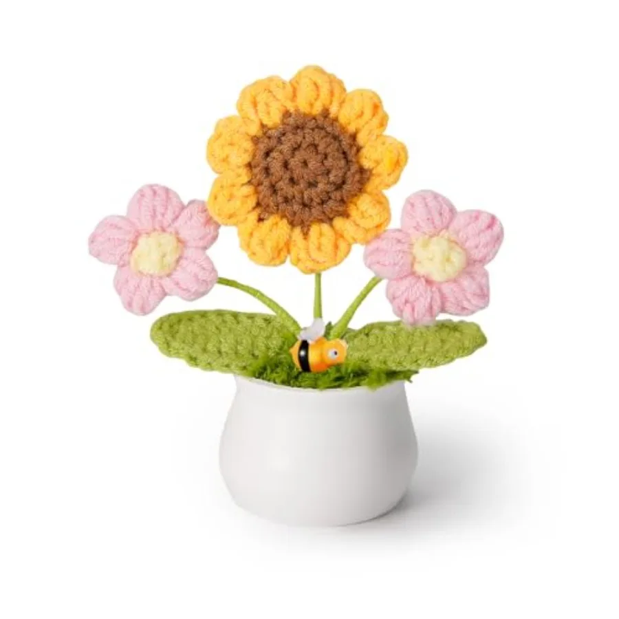 Вязание крючком Подсолнух Искусственные цветы Плюшевые растения Декор стола Эмотиль Поддержка GT Розовый цветок Подсолнух с пчелой
Вязание крючком Подсолнух Искусственные цветы Плюшевые растения Декор стола Эмотиль Поддержка GT Розовый цветок Подсолнух с пчелой