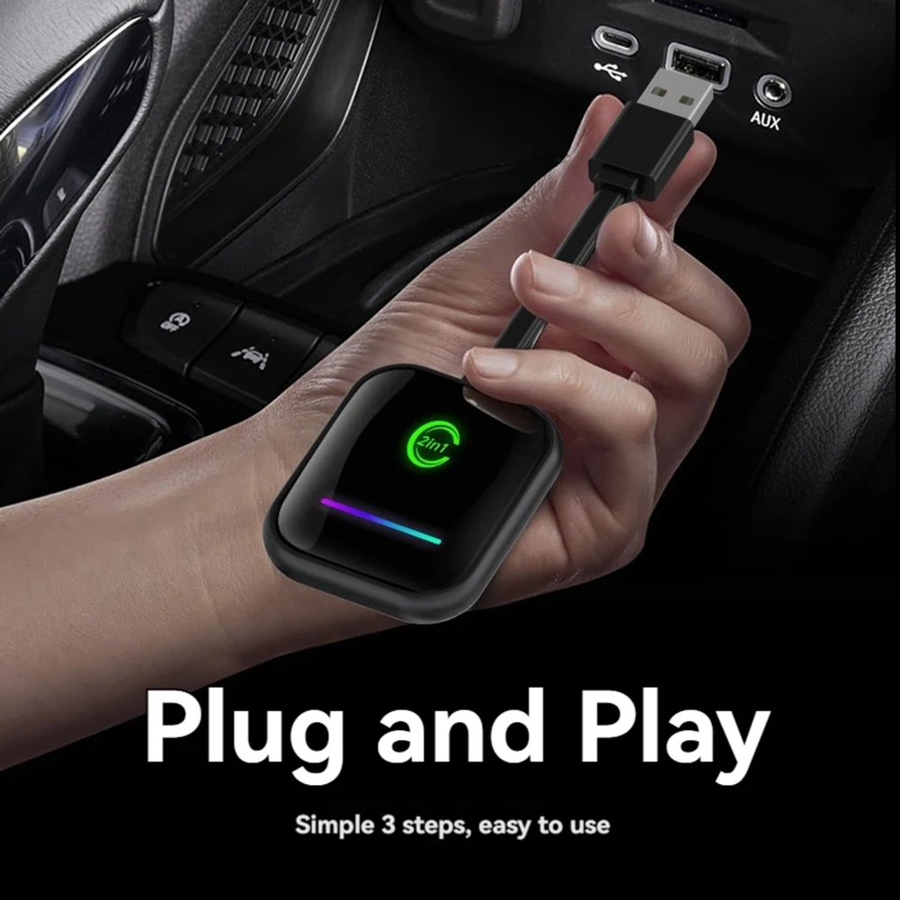 B47C Беспроводной адаптер Carplay 2 в 1, преобразует проводный в беспроводной Carplay Dongle Plug Play Carplay для Apple Android Auto
B47C Беспроводной адаптер Carplay 2 в 1, преобразует проводный в беспроводной Carplay Dongle Plug Play Carplay для Apple Android Auto