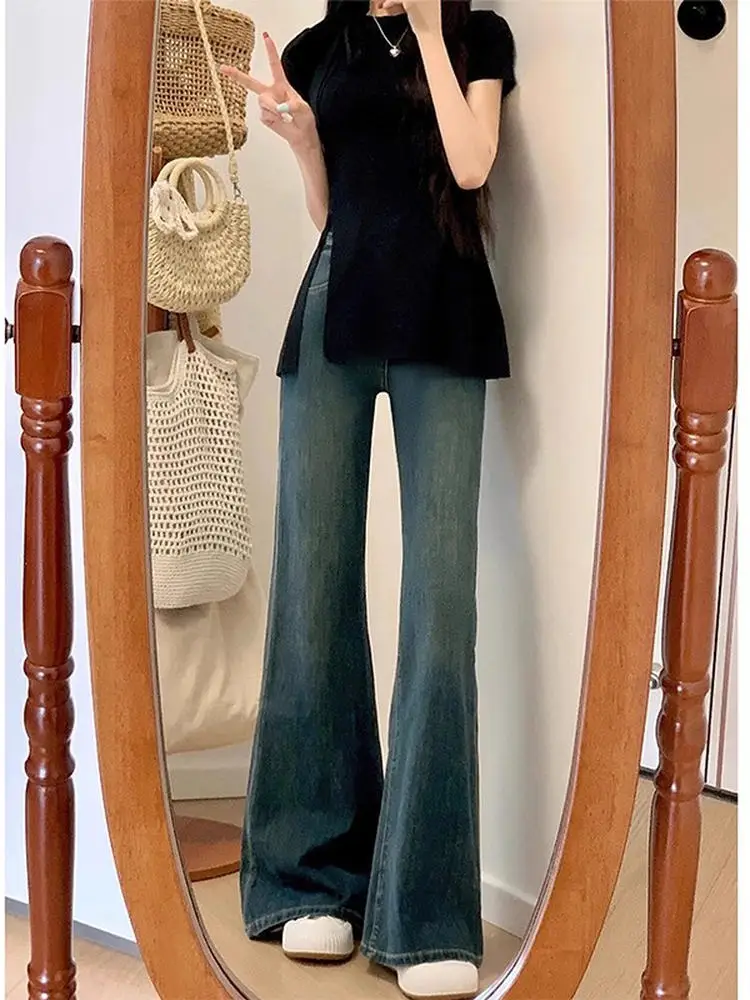 Женские джинсы с высокой талией, расклешенные, весенне-осенние, больших размеров, эластичные, в американском ретро-стиле, широкие, с расклешенными штанинами, длиной в пол
Женские джинсы с высокой талией, расклешенные, весенне-осенние, больших размеров, эластичные, в американском ретро-стиле, широкие, с расклешенными штанинами, длиной в пол