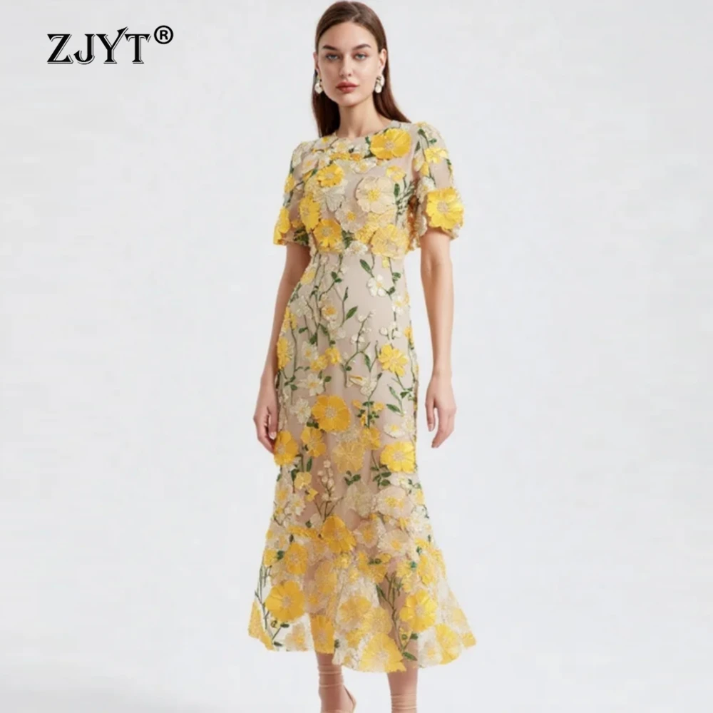 Элегантное женское вечернее платье ZJYT с цветочной вышивкой, коротким рукавом, летнее, фасон «русалка», миди, для вечеринок
Элегантное женское вечернее платье ZJYT с цветочной вышивкой, коротким рукавом, летнее, фасон «русалка», миди, для вечеринок