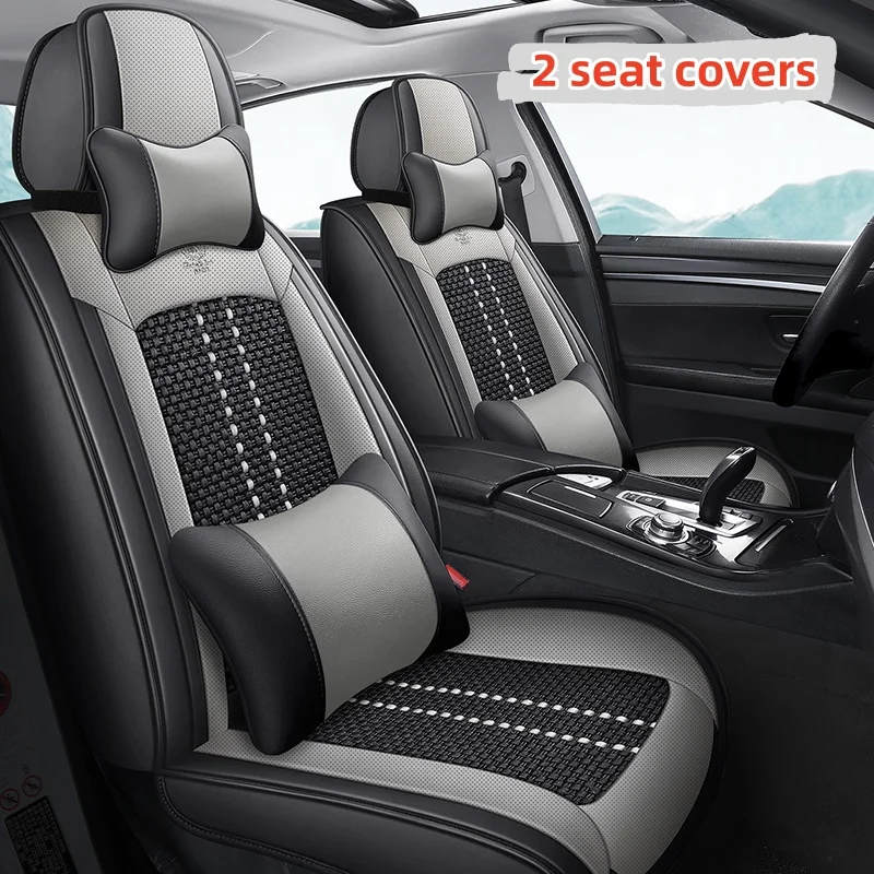 (Luxury Edition) Front Double Seats, Equipped with 2 Comfortable Headrests and 2 Soft Lumbar Supports, Luxurious Ice Silk Full-Cover Car Seat Covers, Universal, Breathable and Not Stuffy, Comfortable for All Seasons, Easy to Clean and Maintain, Fully Encl
(Luxury Edition) Front Double Seats, Equipped with 2 Comfortable Headrests and 2 Soft Lumbar Supports, Luxurious Ice Silk Full-Cover Car Seat Covers, Universal, Breathable and Not Stuffy, Comfortable for All Seasons, Easy to Clean and Maintain, Fully Encl