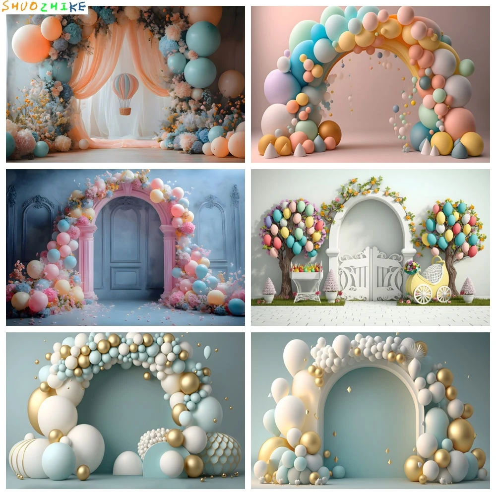 Newborn Baby 1st Birthday Photography Backdrops Colorful Balloon Arch Boy Girl Baby Portrait Background Decor Photo Studio Props
Newborn Baby 1st Birthday Photography Backdrops Colorful Balloon Arch Boy Girl Baby Portrait Background Decor Photo Studio Props