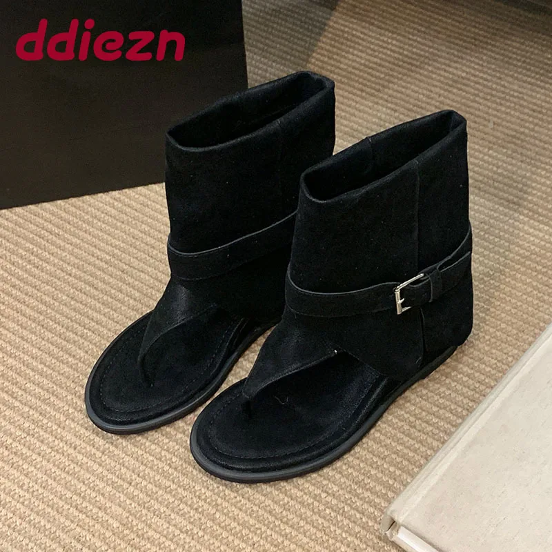 Fashion Open Toe Ladies Ankle Boots With Height Increasing Footwear Women Flats Short Sandals Booties Shoes Female Flip flops
Fashion Open Toe Ladies Ankle Boots With Height Increasing Footwear Women Flats Short Sandals Booties Shoes Female Flip flops