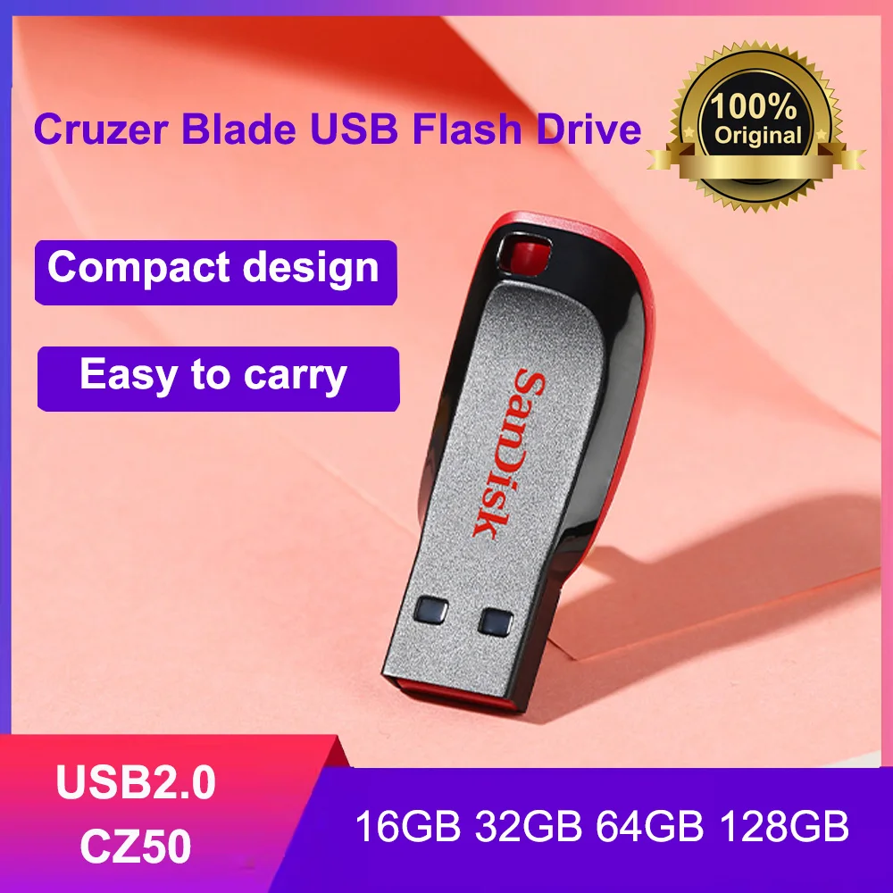SanDisk PenDrive CZ50 USB2.0 Flash Drive 128GB/64GB/32GB/16GB USB Flash Drive Pen Drive U Disk Mini Flash Drive Cruzer Blade
SanDisk PenDrive CZ50 USB2.0 Flash Drive 128GB/64GB/32GB/16GB USB Flash Drive Pen Drive U Disk Mini Flash Drive Cruzer Blade