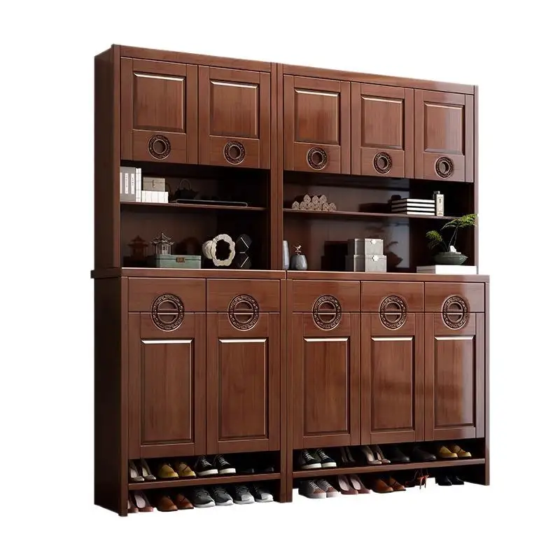 New Chinese-style solid wood shoe cabinet, simple and modern carved storage foyer cabinet, large capacity storage
New Chinese-style solid wood shoe cabinet, simple and modern carved storage foyer cabinet, large capacity storage