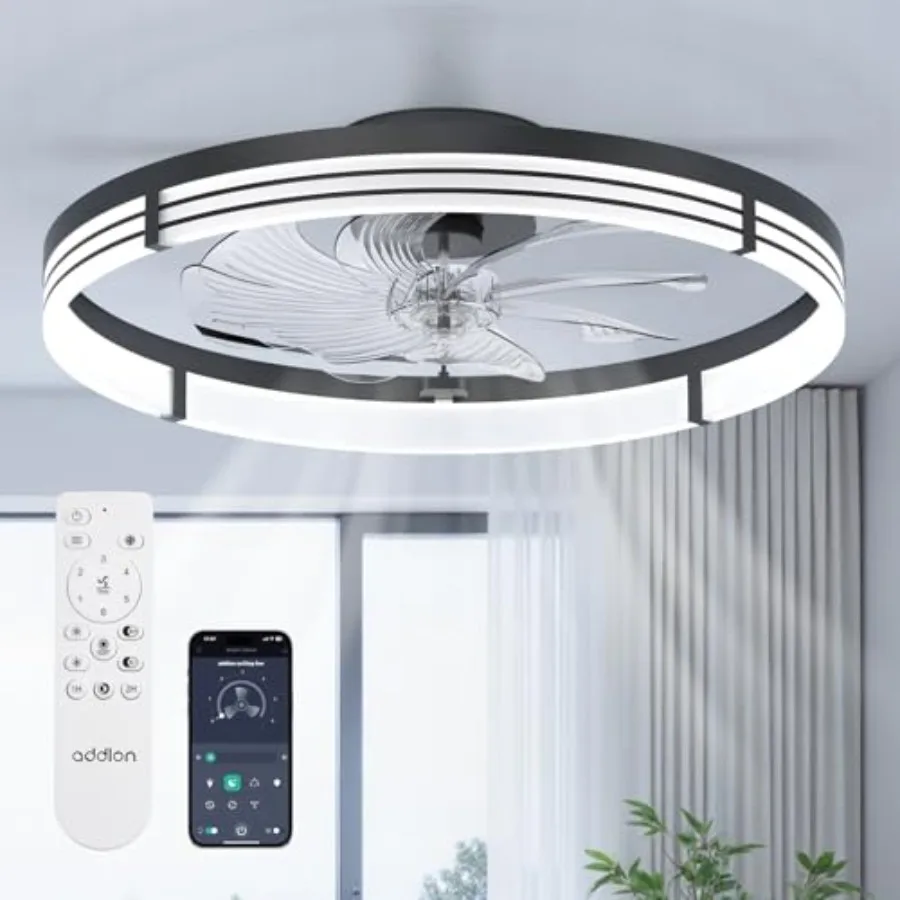 Ceilg Fans with Lights and Remote, '' Low Profile Ceilg Fans, 3000-6000K Dimmable Modern Flush Mount LED Fan Light, Fandelier C
Ceilg Fans with Lights and Remote, '' Low Profile Ceilg Fans, 3000-6000K Dimmable Modern Flush Mount LED Fan Light, Fandelier C