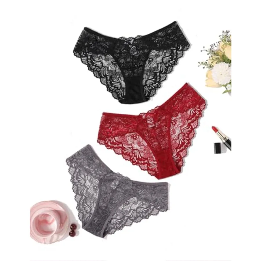 Lace Underwear for Women Sexy Hipster Panties Breathable Bikin Panty 3-6 Packs
Lace Underwear for Women Sexy Hipster Panties Breathable Bikin Panty 3-6 Packs