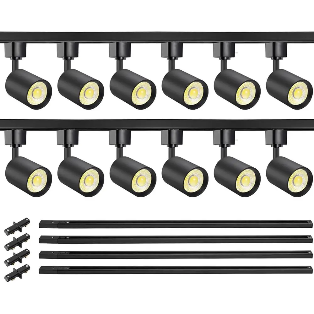 12-Light Dimmable LED Track Lighting Kit, 13T H-Type Rail, 3000K Warm Light, 24° Beam Angle, 90+ CRI, 10W, 800 Lumens, Black
12-Light Dimmable LED Track Lighting Kit, 13T H-Type Rail, 3000K Warm Light, 24° Beam Angle, 90+ CRI, 10W, 800 Lumens, Black