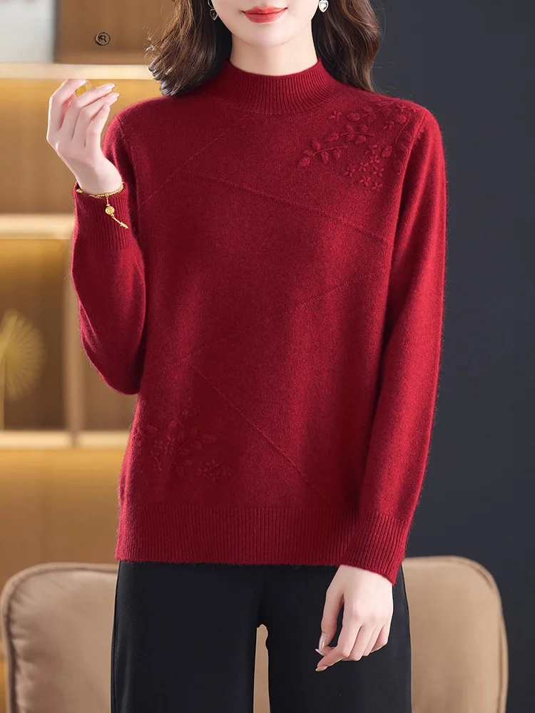 Warm Thiened f-High Collar Women's Knitted Wool Sweater Autumn Winter Faionable Mommy's Wardrobe ential Inner Wear
Warm Thiened f-High Collar Women's Knitted Wool Sweater Autumn Winter Faionable Mommy's Wardrobe ential Inner Wear