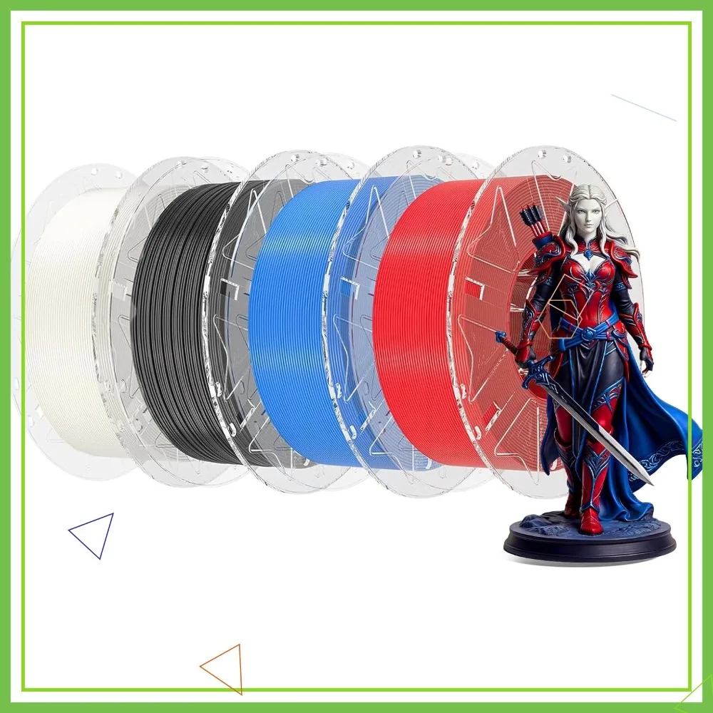 1.75mm Hyper PLA 3D Printer Filament Bundle, 4 Spools Black+White+Blue+Red, No-Tangling High Precision, 1KG Each
1.75mm Hyper PLA 3D Printer Filament Bundle, 4 Spools Black+White+Blue+Red, No-Tangling High Precision, 1KG Each