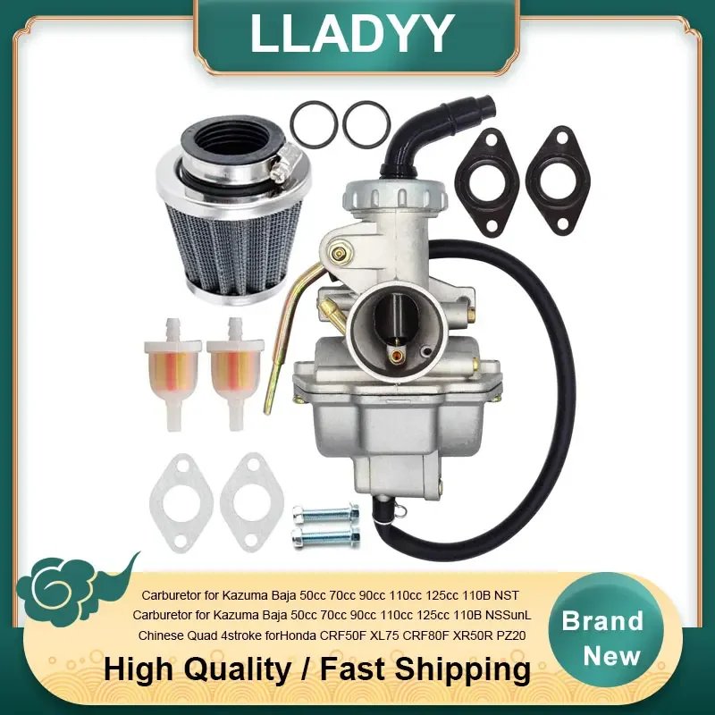 Carburetor for Kazuma Baja 50cc 70cc 90cc 110cc 125cc 110B NST SunL Chinese 4 stroke Honda CRF50F XL75 CRF80F XR50R│PZ20 Carb
Carburetor for Kazuma Baja 50cc 70cc 90cc 110cc 125cc 110B NST SunL Chinese 4 stroke Honda CRF50F XL75 CRF80F XR50R│PZ20 Carb