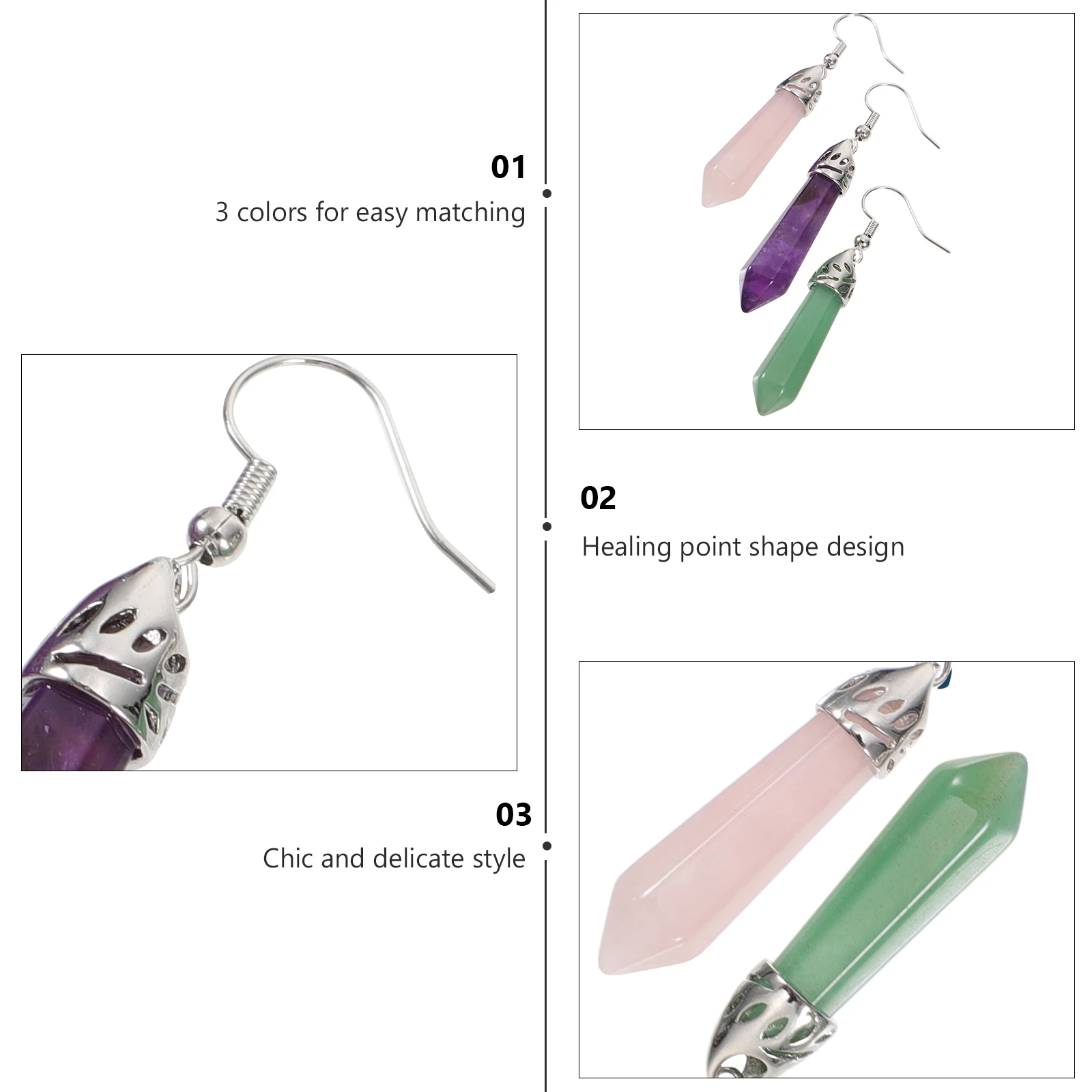 3 Pairs Crystal Earrings Hexagonal Pendant Decorative Delicate Woman Ear Jewelry Studs Smooth Daily Wear Fashion Gift
3 Pairs Crystal Earrings Hexagonal Pendant Decorative Delicate Woman Ear Jewelry Studs Smooth Daily Wear Fashion Gift