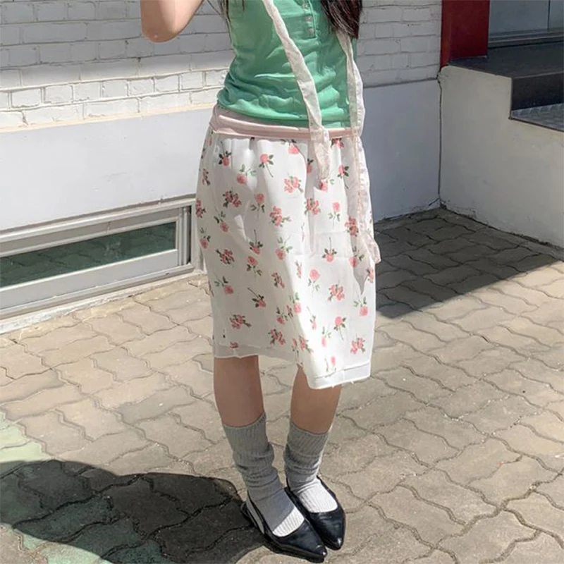 Summer Korean Style Vintage Elegant Skirt Women's Printed Elastic Waist Straight Fit Skirt Chic High Street Casual Skirt
Summer Korean Style Vintage Elegant Skirt Women's Printed Elastic Waist Straight Fit Skirt Chic High Street Casual Skirt