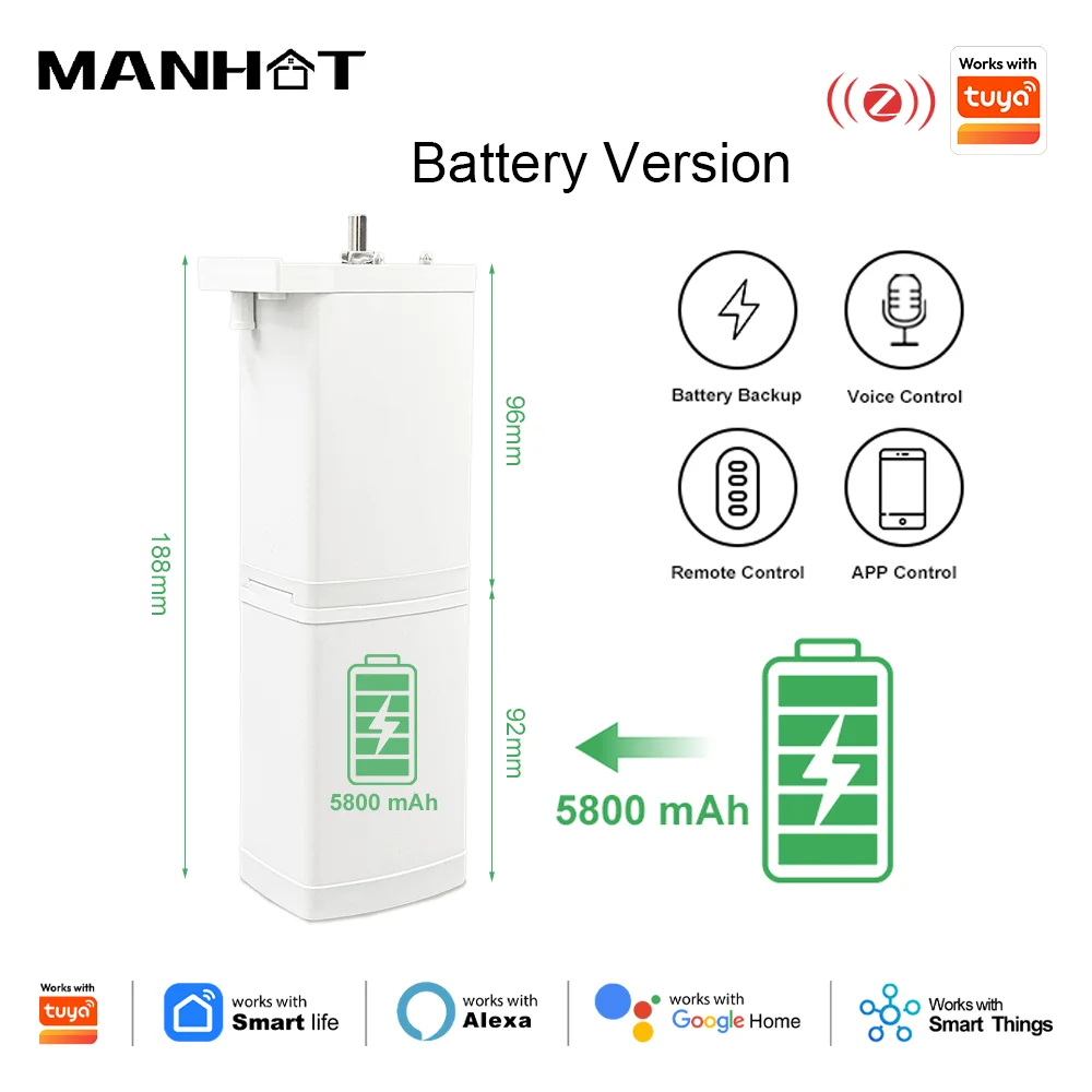Smart Zigbee Removable Electric Curtain Motor 5800mAh Battery Version Automatic Motorized Curtain Work For Tuya Alexa Smarthings
Smart Zigbee Removable Electric Curtain Motor 5800mAh Battery Version Automatic Motorized Curtain Work For Tuya Alexa Smarthings