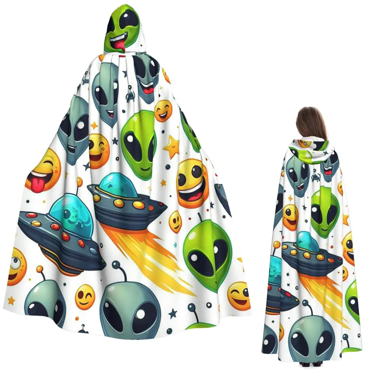 Green Alien And UFO Pattern Long Hooded Cloak Witch Medieval Costume Cosplay Cape HalloweenParty Adult Unisex
Green Alien And UFO Pattern Long Hooded Cloak Witch Medieval Costume Cosplay Cape HalloweenParty Adult Unisex