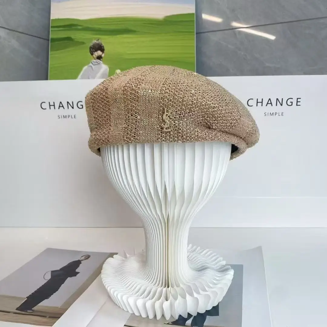 Internet Celebrity Sequins Trendy Women's Summer Thin Knitted Octagonal Beret - Breathable, Indentation Fold, Painter Hat
Internet Celebrity Sequins Trendy Women's Summer Thin Knitted Octagonal Beret - Breathable, Indentation Fold, Painter Hat