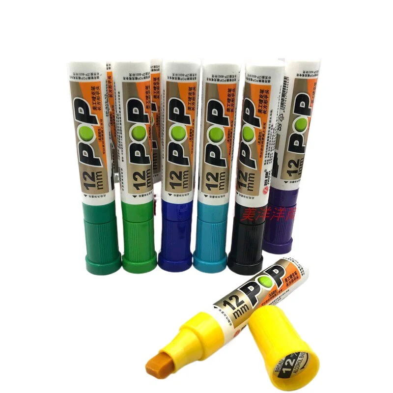 POP-12mm Permanent Marker Pen 12 Colors Broad Chisel Permanent Taggin For Supermarket, Ceramic, Glass, Wood, Rock Painting
POP-12mm Permanent Marker Pen 12 Colors Broad Chisel Permanent Taggin For Supermarket, Ceramic, Glass, Wood, Rock Painting