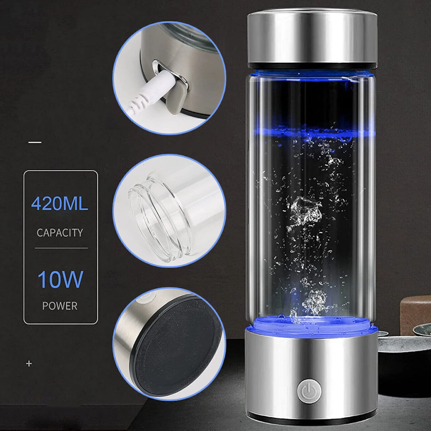 Enhanced Maximum Health and Wellness Hydrogen-rich Alkaline Ionizer Water Bottle for Improved Hydration and Anti-oxidation Benef
Enhanced Maximum Health and Wellness Hydrogen-rich Alkaline Ionizer Water Bottle for Improved Hydration and Anti-oxidation Benef