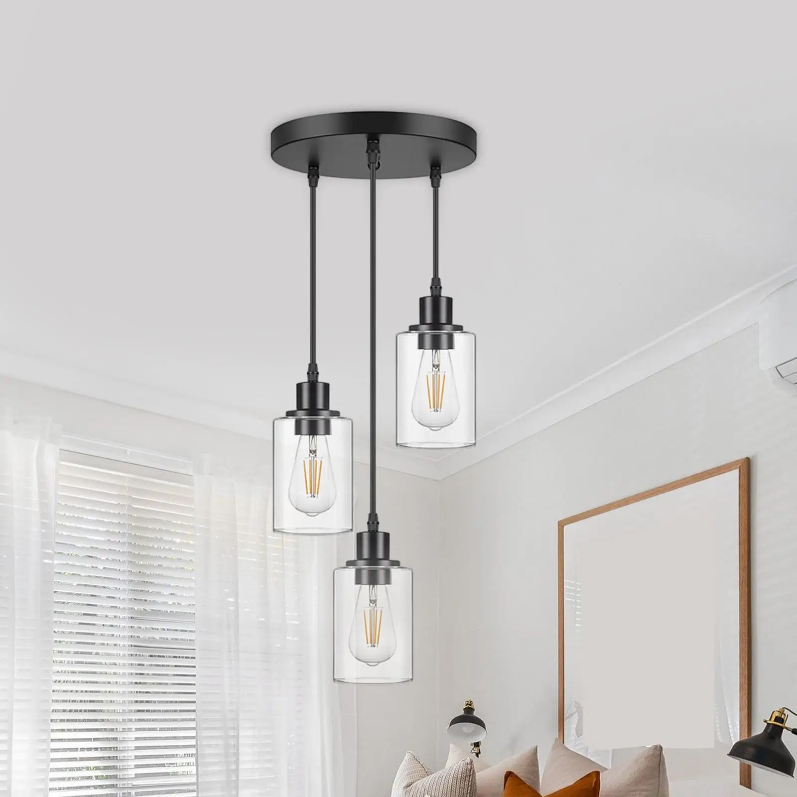 Glass Pendant Light Modern Indoor Lighting Fixture Black Metal Glass Chandelier for Cafe Living Room Bedroom Dining Room
Glass Pendant Light Modern Indoor Lighting Fixture Black Metal Glass Chandelier for Cafe Living Room Bedroom Dining Room
