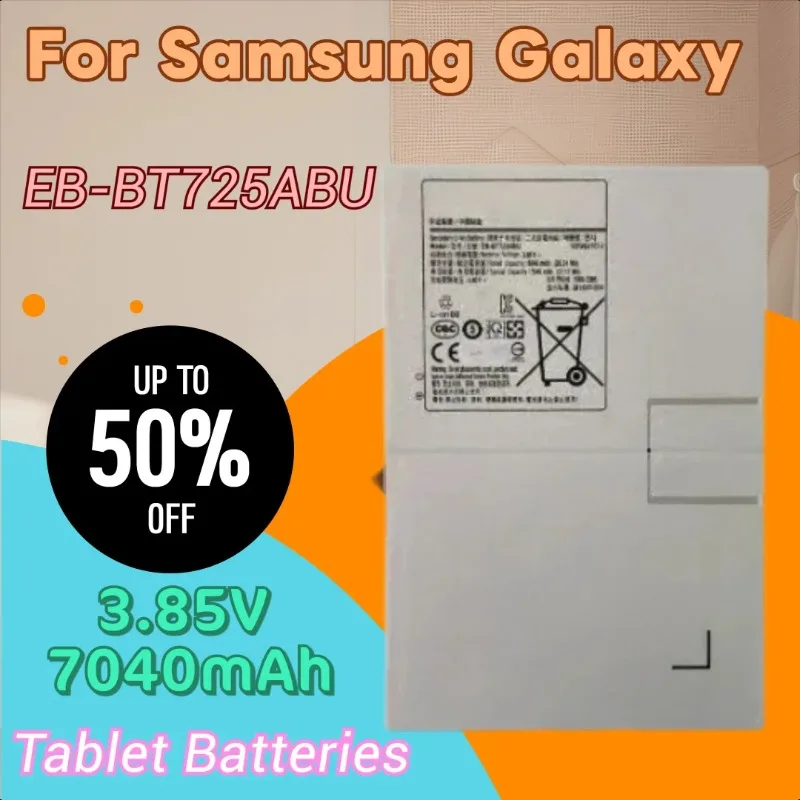 Совершенно новый аккумулятор для планшета 3,85 В 7040 мАч EB-BT725ABU для Samsung Galaxy Tab S5e T725C T720 SM-P610 P610 P615C SM-T720 T725 S6 Lite
Совершенно новый аккумулятор для планшета 3,85 В 7040 мАч EB-BT725ABU для Samsung Galaxy Tab S5e T725C T720 SM-P610 P610 P615C SM-T720 T725 S6 Lite