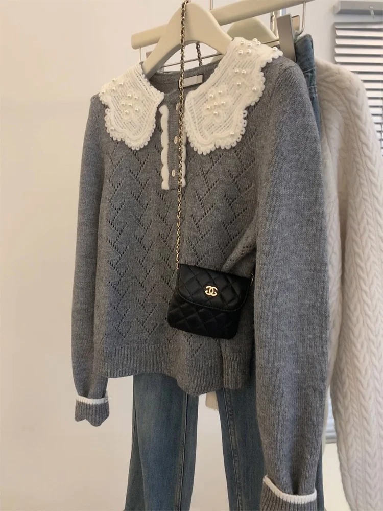 Sweet Youth Reducing Soft Long Sleeve Knitted Sweater Doll Collar Color Block Women's Fashion Early Autumn New Style Comforta...
Sweet Youth Reducing Soft Long Sleeve Knitted Sweater Doll Collar Color Block Women's Fashion Early Autumn New Style Comforta...