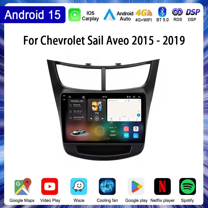 Car Radio For Chevrolet Sail Aveo 2015 - 2019 Multimedia Video Player Navigation Stereo GPS Android 15 Wireless Carplay DSP WIFI
Car Radio For Chevrolet Sail Aveo 2015 - 2019 Multimedia Video Player Navigation Stereo GPS Android 15 Wireless Carplay DSP WIFI