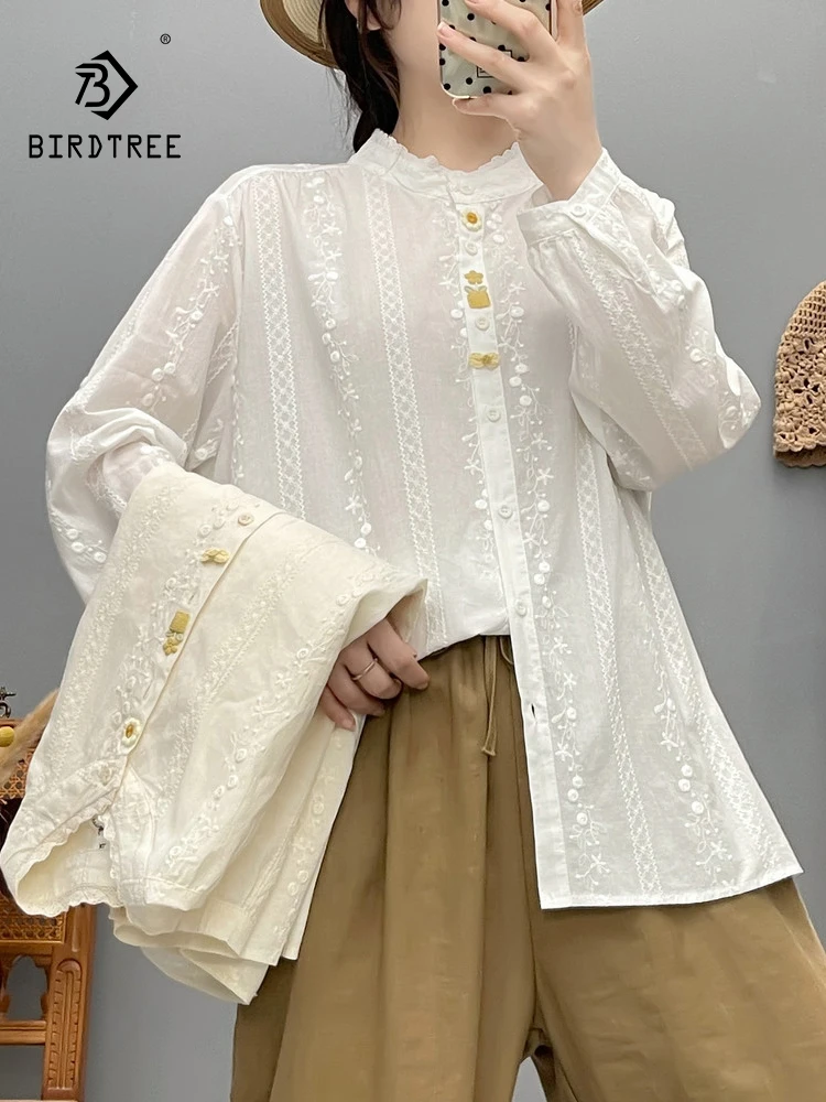 New 2026 Spring Women Cotton Long Sleeve Shirt, Ruffled Embroidery, Mori Girl French Versatile INS Thin Loose Blouse T63024CC
New 2026 Spring Women Cotton Long Sleeve Shirt, Ruffled Embroidery, Mori Girl French Versatile INS Thin Loose Blouse T63024CC