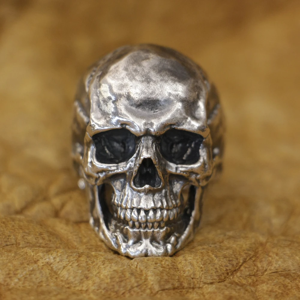925 Sterling Silver Details Skull Ring Punk Adjustable Ring TA435 US Size 8~15 BZ
925 Sterling Silver Details Skull Ring Punk Adjustable Ring TA435 US Size 8~15 BZ