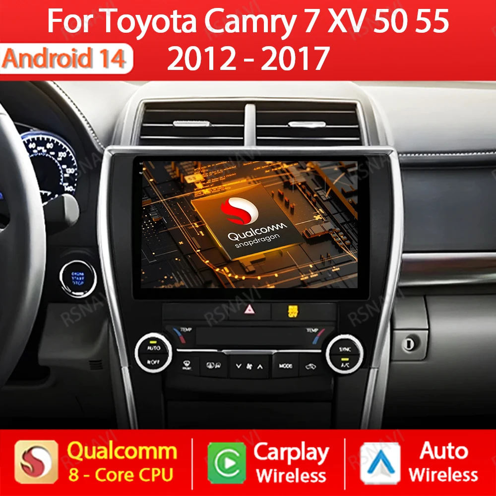 Android 14 CarPlay Auto For Toyota Camry 7 XV50 2014 - 2017 Car Radio Multimedia Video Player 4G WIFI GPS NAVI Head Unit QLED BT
Android 14 CarPlay Auto For Toyota Camry 7 XV50 2014 - 2017 Car Radio Multimedia Video Player 4G WIFI GPS NAVI Head Unit QLED BT