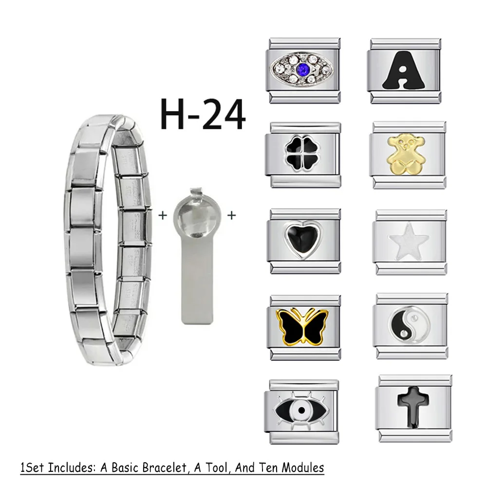 1set Italian Charm Bracelet Pack with Basic Chain and Opening Tool for Woman Men Classic Cute Modular DIY Making Jewelry Gift
1set Italian Charm Bracelet Pack with Basic Chain and Opening Tool for Woman Men Classic Cute Modular DIY Making Jewelry Gift