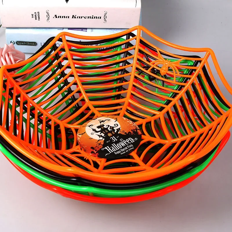 Halloween Spider Web Fruit Plate Candy Biscuit Storage tray Family Wedding Birthday Party Decoration Plastic Basket Horror Prop
Halloween Spider Web Fruit Plate Candy Biscuit Storage tray Family Wedding Birthday Party Decoration Plastic Basket Horror Prop