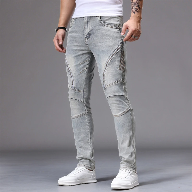 Мужские джинсы скинни Y2K в стиле хип-хоп, модная молния, сращенная Джинсовые брюки в американском стиле ретро, уличная одежда, тонкие байкерские эластичные брюки
Мужские джинсы скинни Y2K в стиле хип-хоп, модная молния, сращенная Джинсовые брюки в американском стиле ретро, уличная одежда, тонкие байкерские эластичные брюки