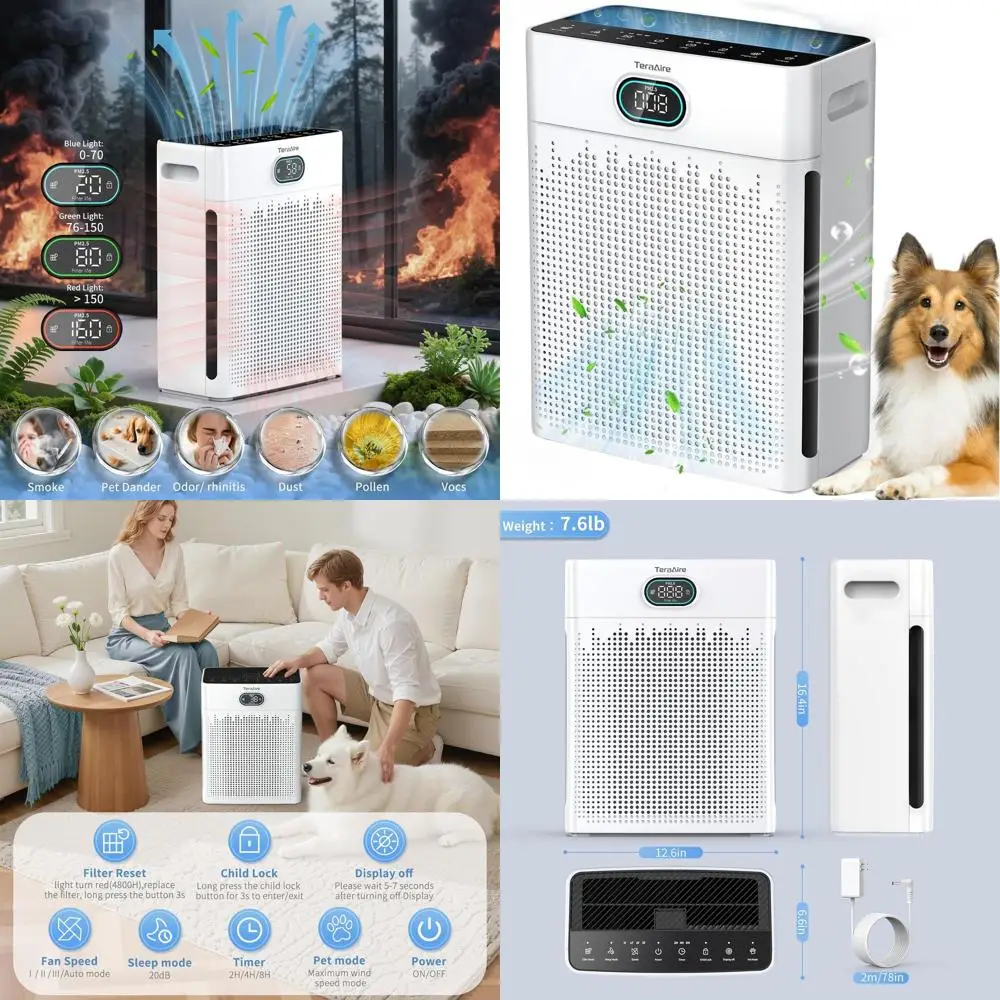 Очиститель воздуха HEPA для дома с монитором PM2.5, режимом для владельцев домашних животных, таймером, моющимся предфильтром и ароматической губкой для удаления дыма и аллергенов
Очиститель воздуха HEPA для дома с монитором PM2.5, режимом для владельцев домашних животных, таймером, моющимся предфильтром и ароматической губкой для удаления дыма и аллергенов